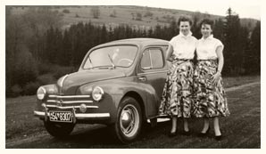 Restauriertes Foto: "Taunus 1953 - Landpartie im neuen Ford" - Durchblättern Sie diesen Internetauftritt. Sie finden dort weitere Beispielfotos.