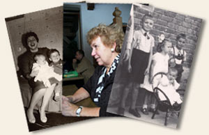 Digitale Fotomontage: Als Vorlage dienen Foto aus verschiedenen Lebensabschnitten des Geburtstagskindes.